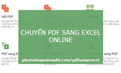Chuyển PDF sang Excel online