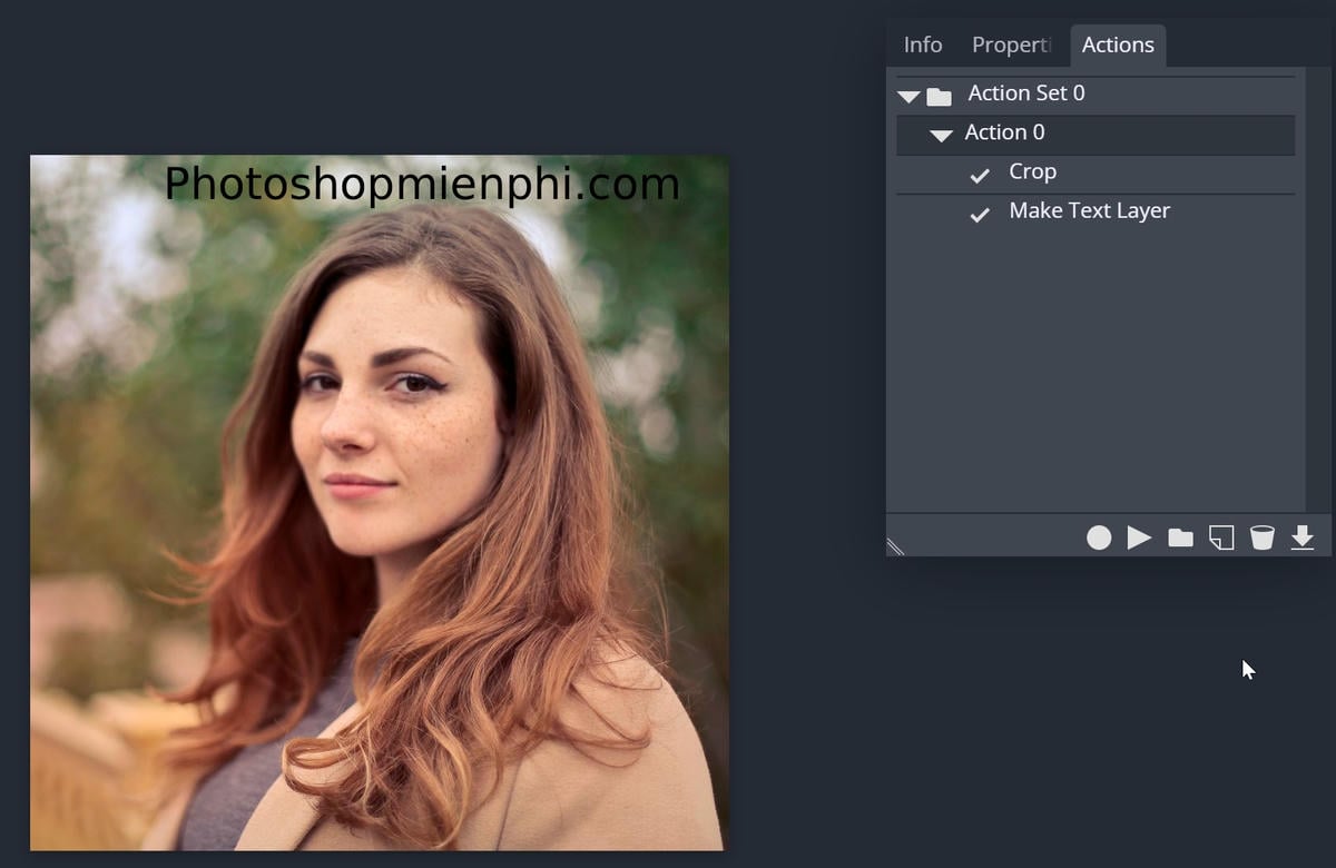 Chạy file action trong Photoshop online