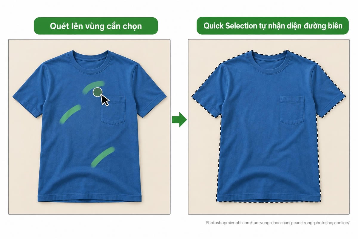 Quick Selection trong Photoshop online