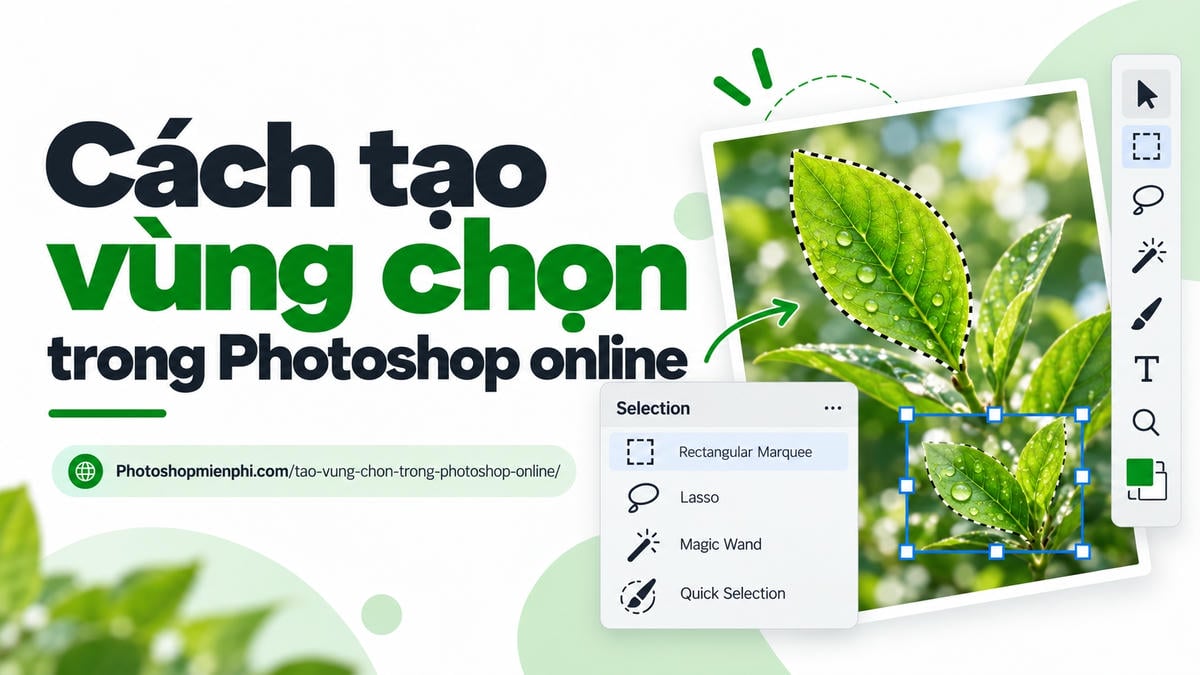 Cách tạo vùng chọn trong Photoshop online