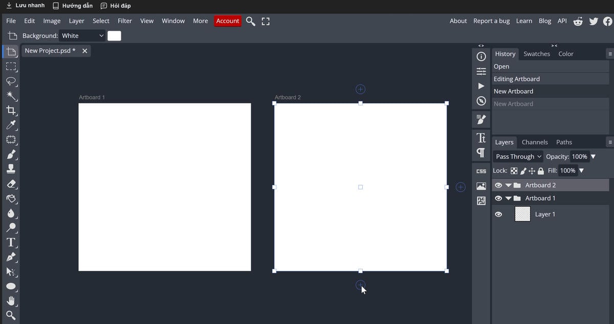 Artboard trong Photoshop online là gì?
